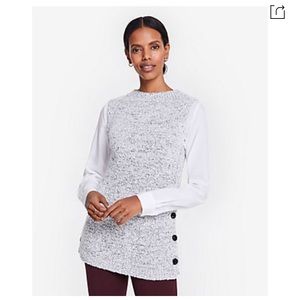 Ann Taylor ribbed mock neck sleeveless tunic sweater